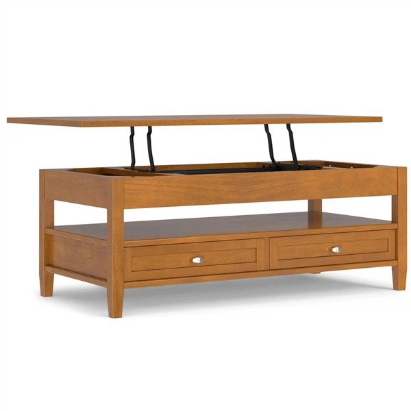 Angkat meja kopi atas dengan 2 laci